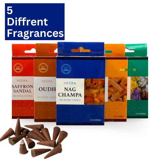 Picture of Heera Pack of 5 Different Incense Cones 