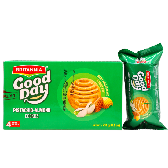 Bild von Britannia Good Day Pistachio & Almond Cookies Stay Fresh Pack 231g - Exp  06.05.2026